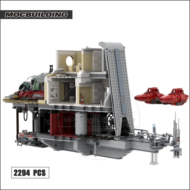 Scena filmowa kosmiczna modułowa MOC problem w chmurach klocki architektura Model DIY technologia montażu cegły zabawki prezenty