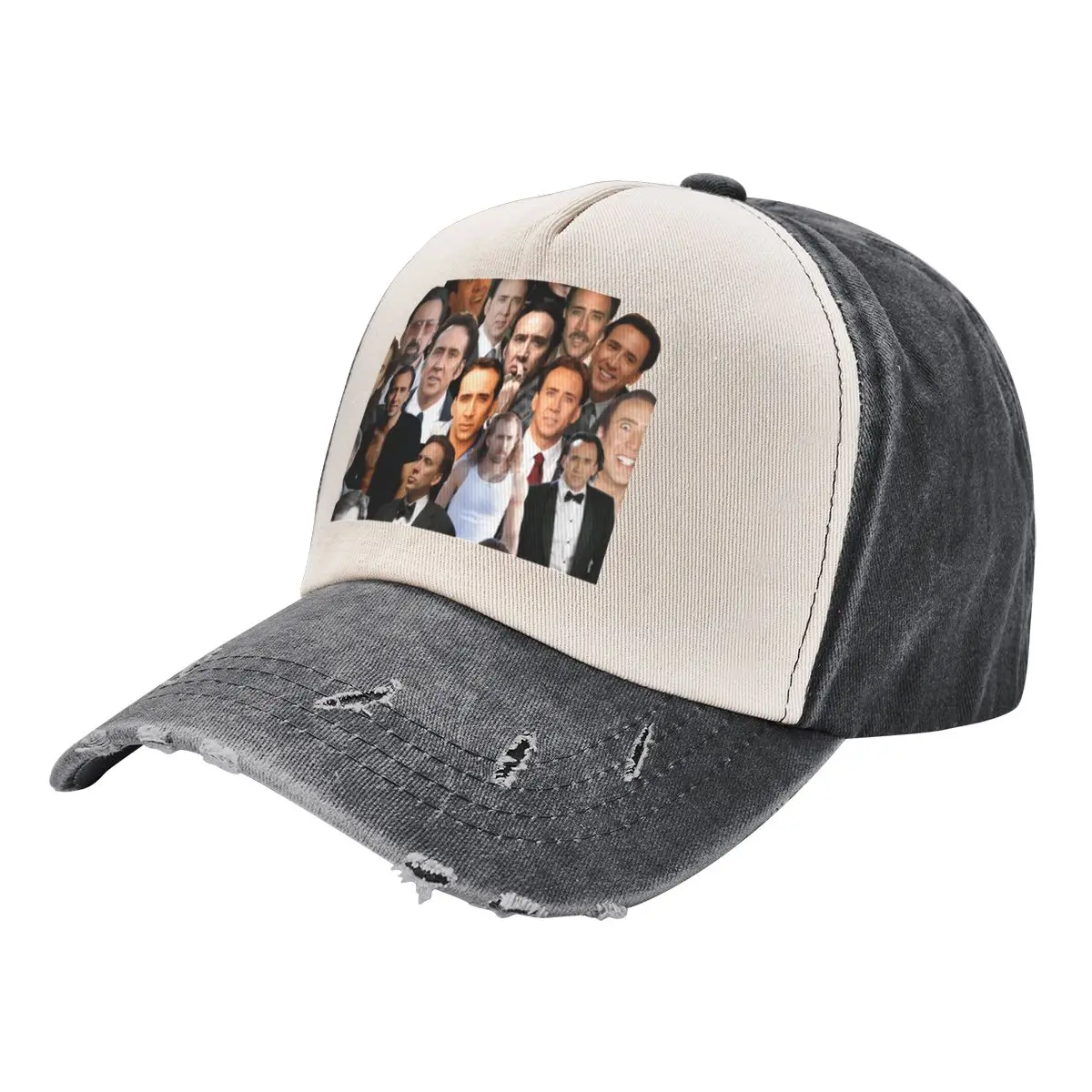 

nicolas cage photo collage high quality Baseball Cap New Hat Big Size Hat Baseball Men Women's