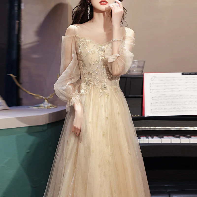 vestido-de-noche-color-champan-vestido-de-anfitriona-orme-de-dama-de-vestido-de-estudiante-para-actuacion-vocal