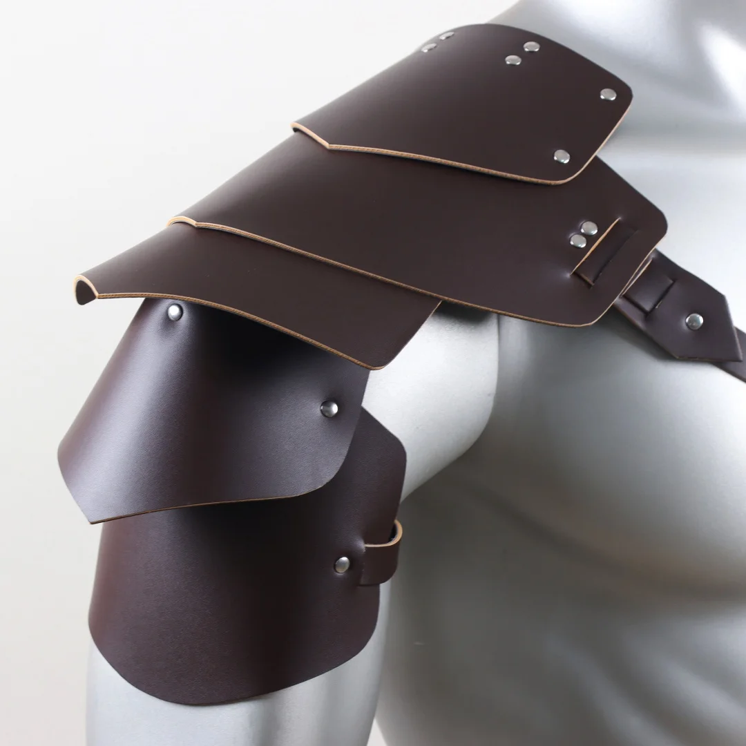 Medieval Armor PU Leather Harness Man Gothic Shoulder Belt Armour Viking Warrior Knight Cosplay Costume Renaissance Accessories