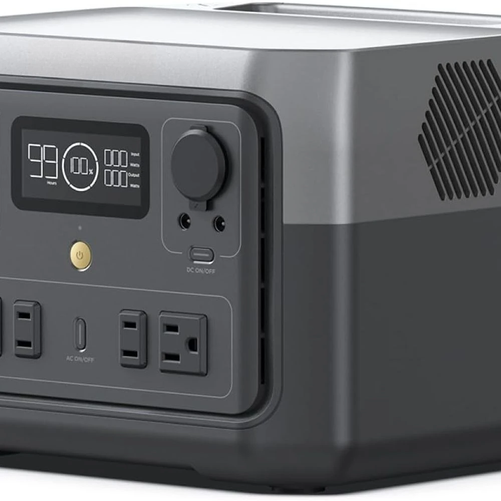 

Portable Power Station River 2 Max 500, 499Wh LiFePO4 Battery/ 1 Hour Fast Charging, Up to 1000W Output Solar Generator