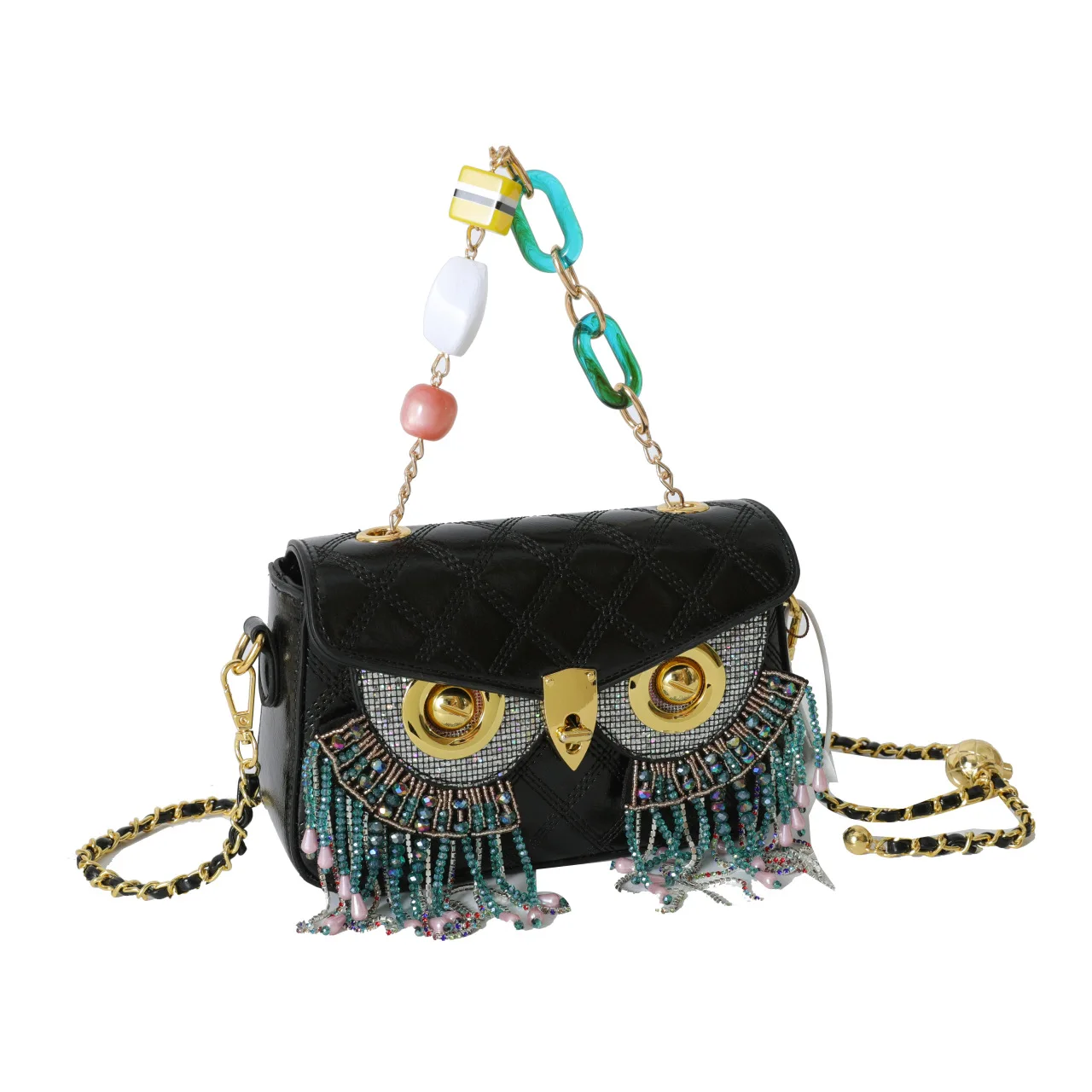 Women Pu Leather Owl Design Handbags Shoulder Bag Female Hand Bags with Adjustable Long Strap