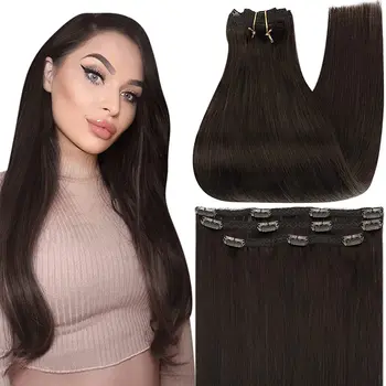 Clip de brillance complète dans les Extensions de cheveux cheveux humains 3 pièces Remy cheveux 50g pince de cheveux humains dans les extensions Balayage Extensions de cheveux humains