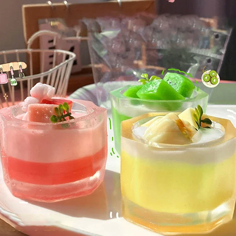 1PC Soft TPR Strawberry Milk Shake Squishy, Kawaii Cake Beverage Toy, Unique Dessert-themed Gift for Girls