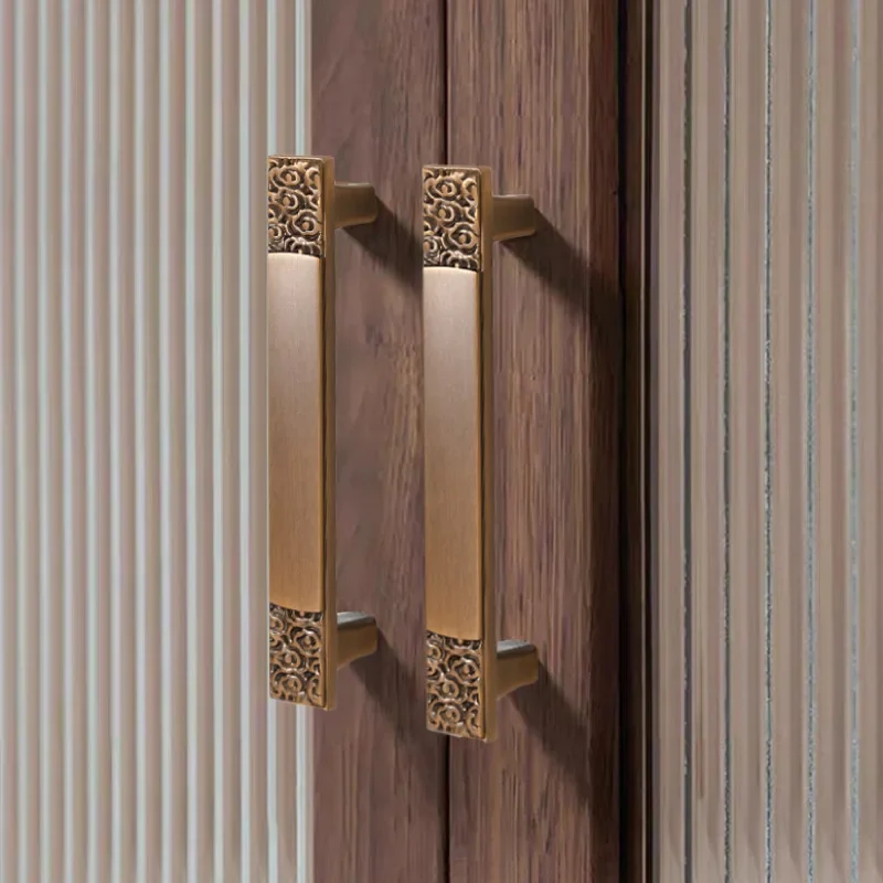 New Chinese cabinet door handle gold European retro single-hole cabinet wine cabinet drawer wardrobe door handle