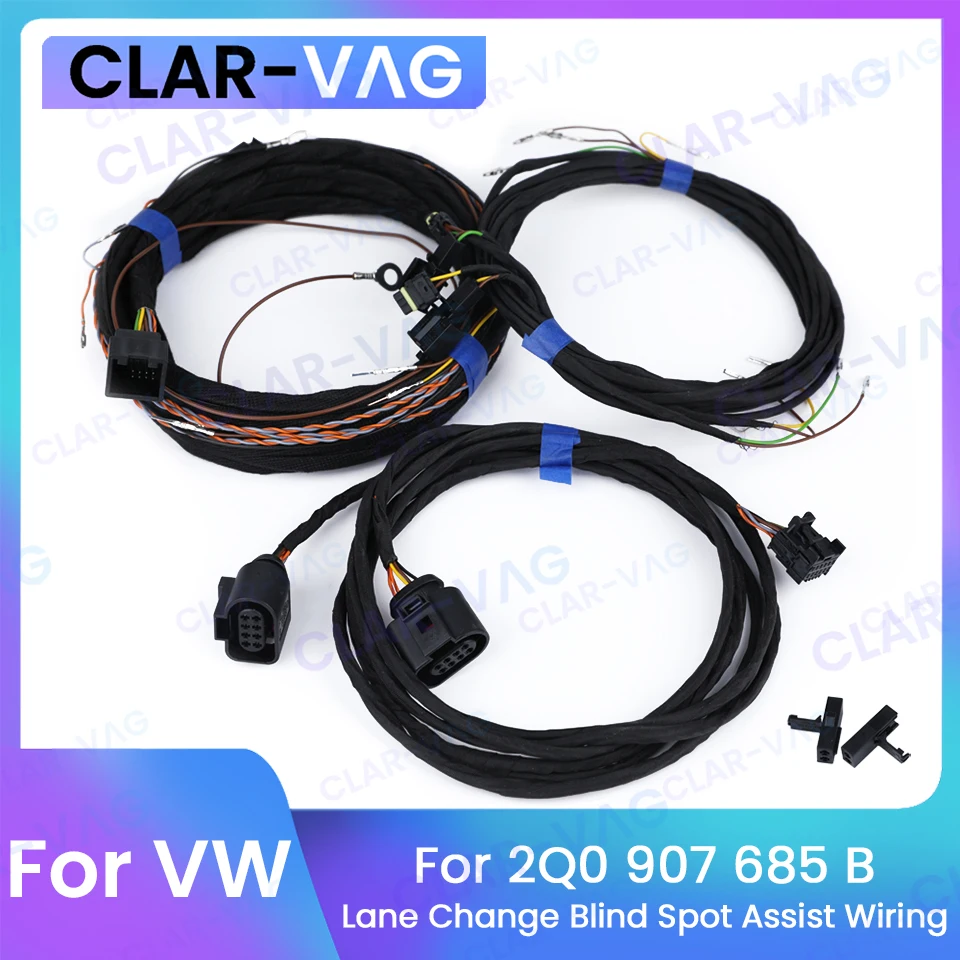 NEW 2Q0 907 685B Side Assist Lane Change Blind Spot Assist Wiring Cable Harness For VW Radar