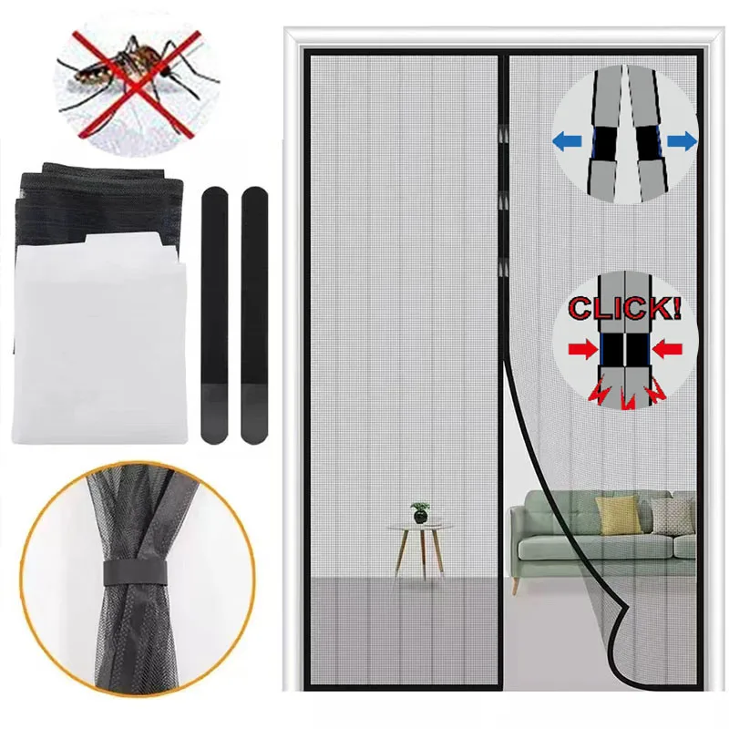 

Automatic Closing Magnetic Mosquito Net Screen Door Curtain Summer Kitchen Anti Bug Fly Partition Curtain Magnetic Door Mesh