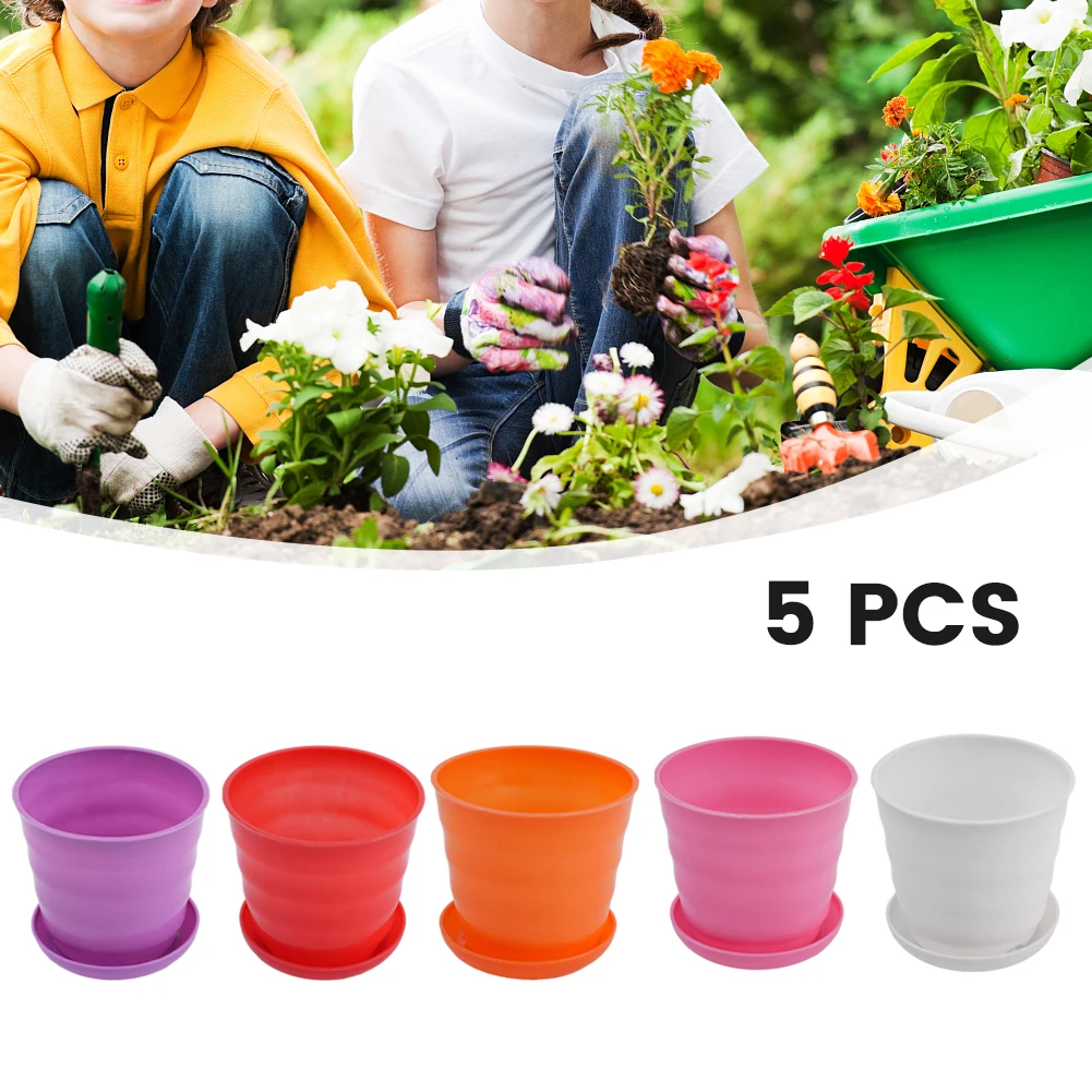 5pcs Multicolor Plant Pot Mini Plastic Flower Pot Succulent Plant Flowerpot Home Office Balcony Terrace Decor Gardening Planters