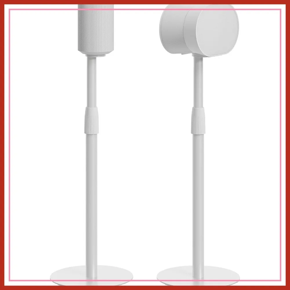 

Speaker Stands Pair Height-Adjustable 26.9-42 inch Cable Management 11lbs Capacity White Compatible with Era 100 and 300