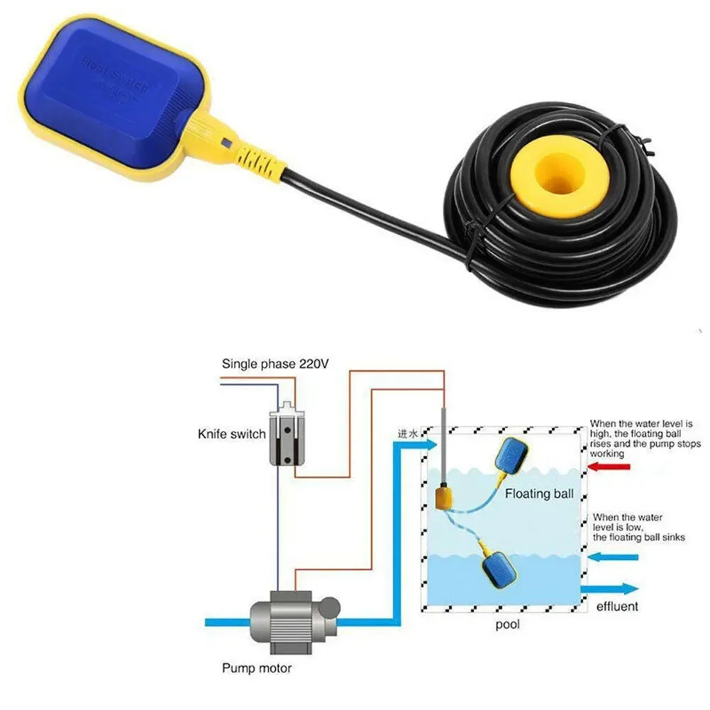 Waterproof Float Switch Water Tank Liquid Fluid Water Level Controller Sensor Water Valve Sensors Home Improvement Industrial