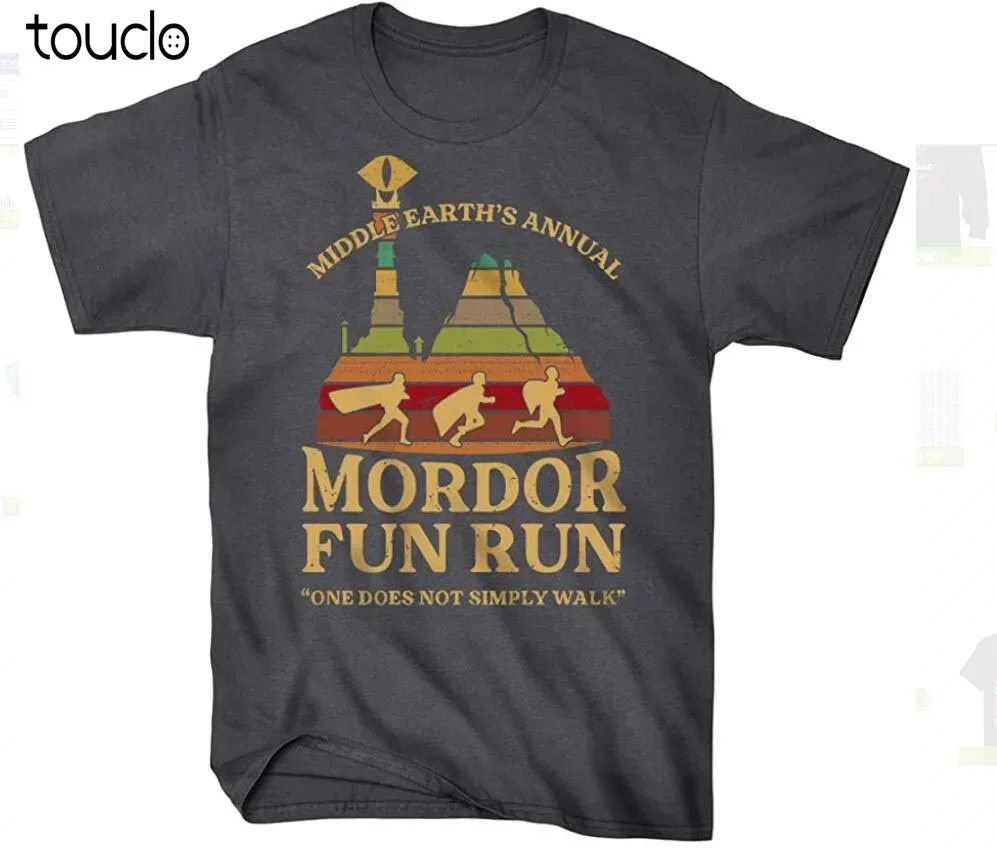 Bearsa Mordor Fun Run Middle Earth'S Annual One Does Not Simply Walk Graphic Short Sleeve T-Shirt For Men unisex