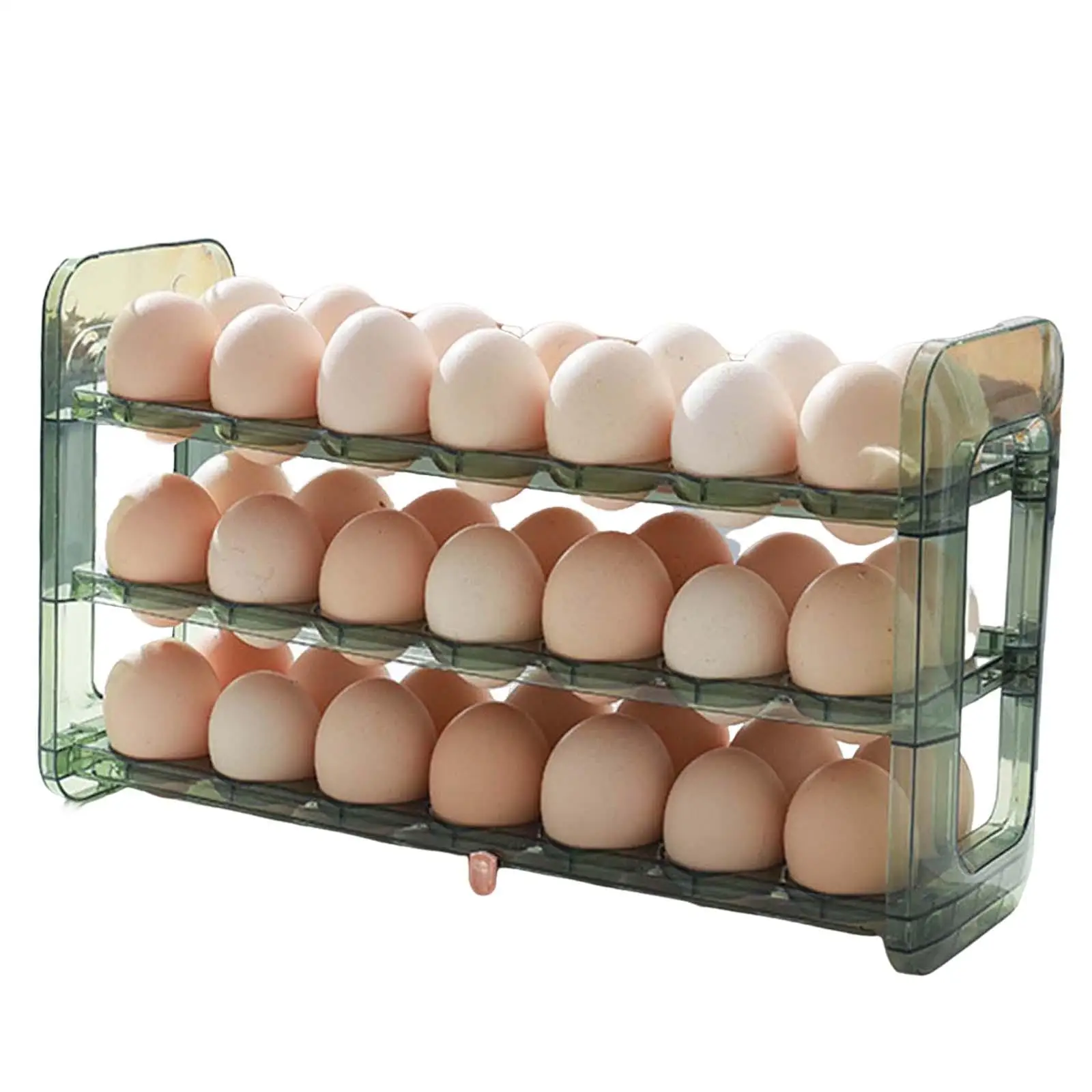 Flip Egg Holder for Refrigerator with Handle Reusable Egg Organizer Egg Storage Container for Pantry Countertop Shelf