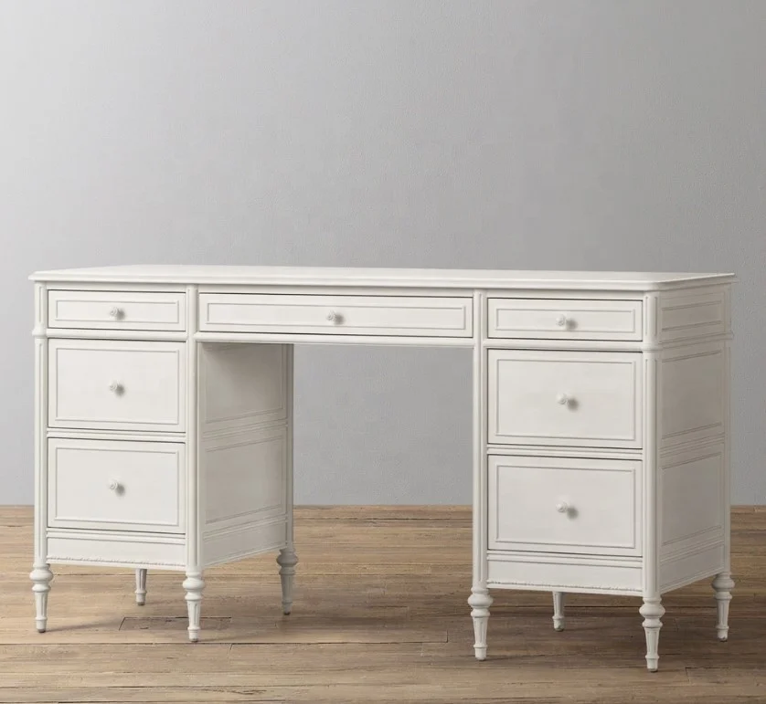 Hot Selling High-quality American Style Computer Desk with Hutch and Storage Solid Wood Storage Desk