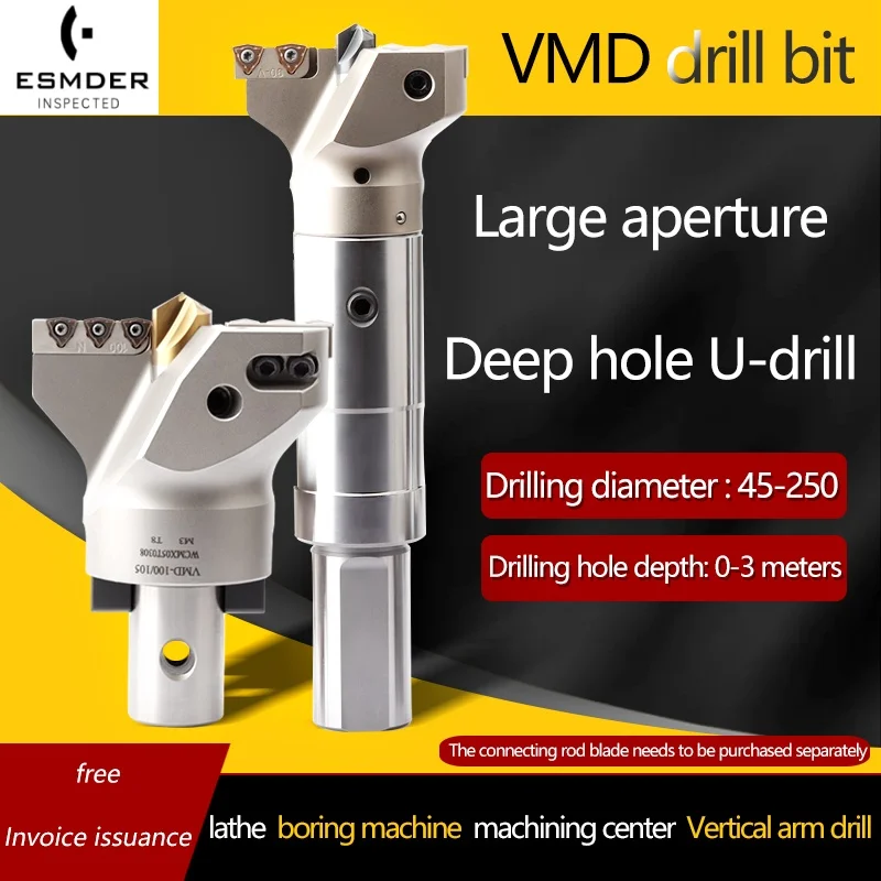 1 ADET VMD Derin Delik U-matkap Büyük Çap 45mm ila 110mm CNC Torna Delme Aracı Şiddetli Matkap Hızlı Matkaplar Endekslenebilir Matkap Ucu