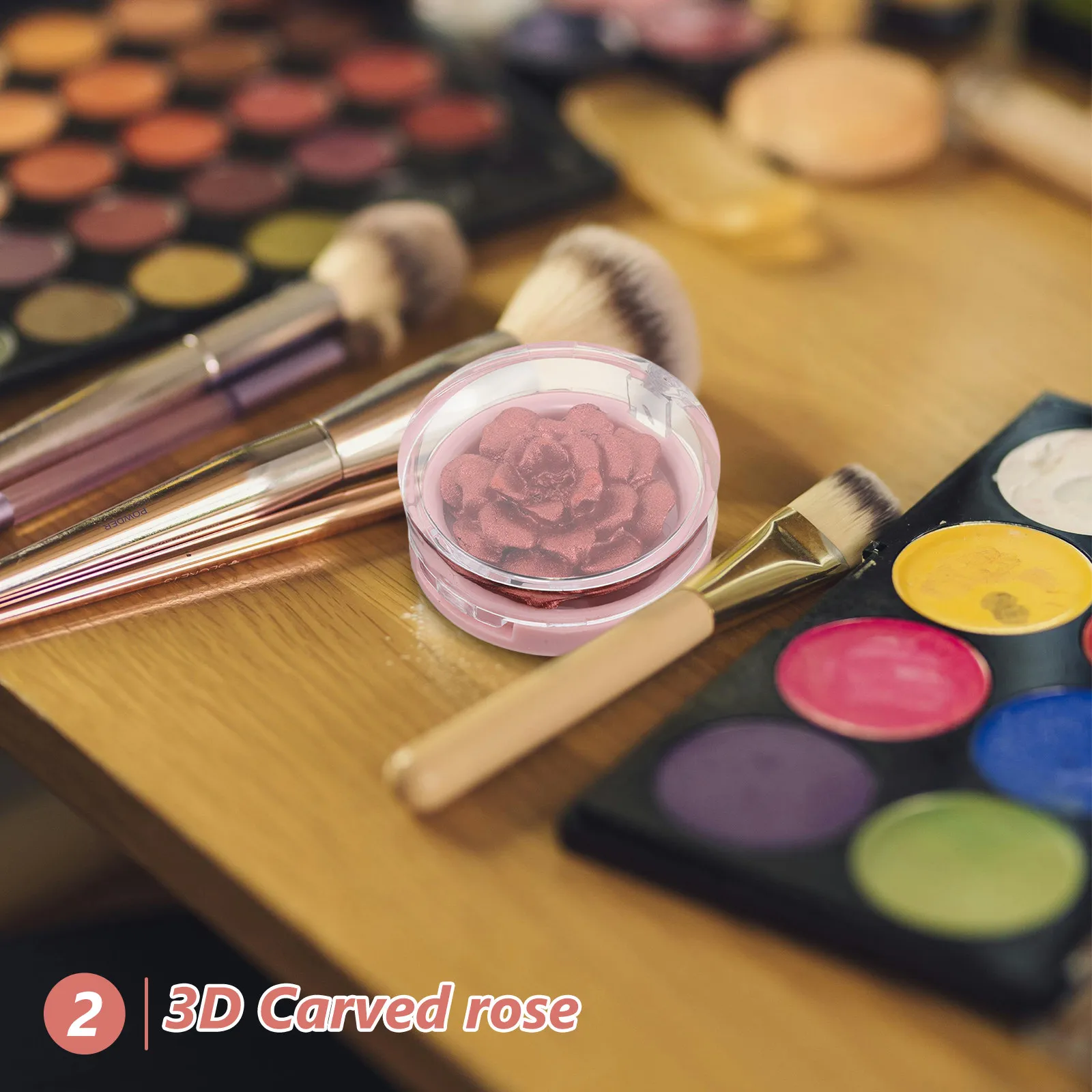 Highlighter Powder 3D Carved Rose Shape Radiant Glow for Cheeks Nose Eyes Sculpted Definition Skinfriendly Finish