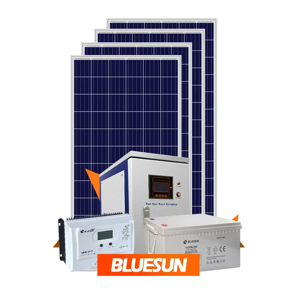 Bluesun Rooftop Solar Off Grid 1kw Home Solar System 1000W 8KW 10KW 12KW 15KW Solar Energy System 1000Watts PV Panels Kit