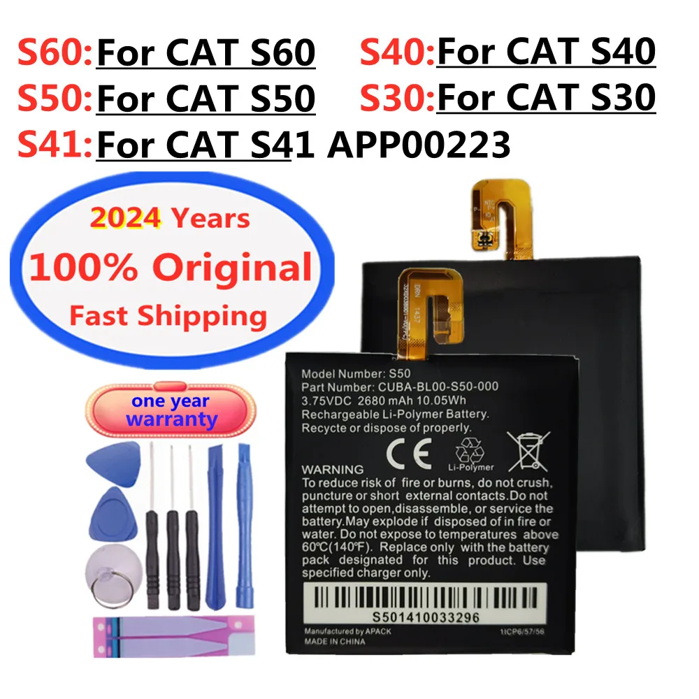 2024 Years Original Phone Battery For Caterpillar Cat S60 S50 S41 S30 S40 APP-12F-F57571-CGX-111 Cellphone Battery Bateria