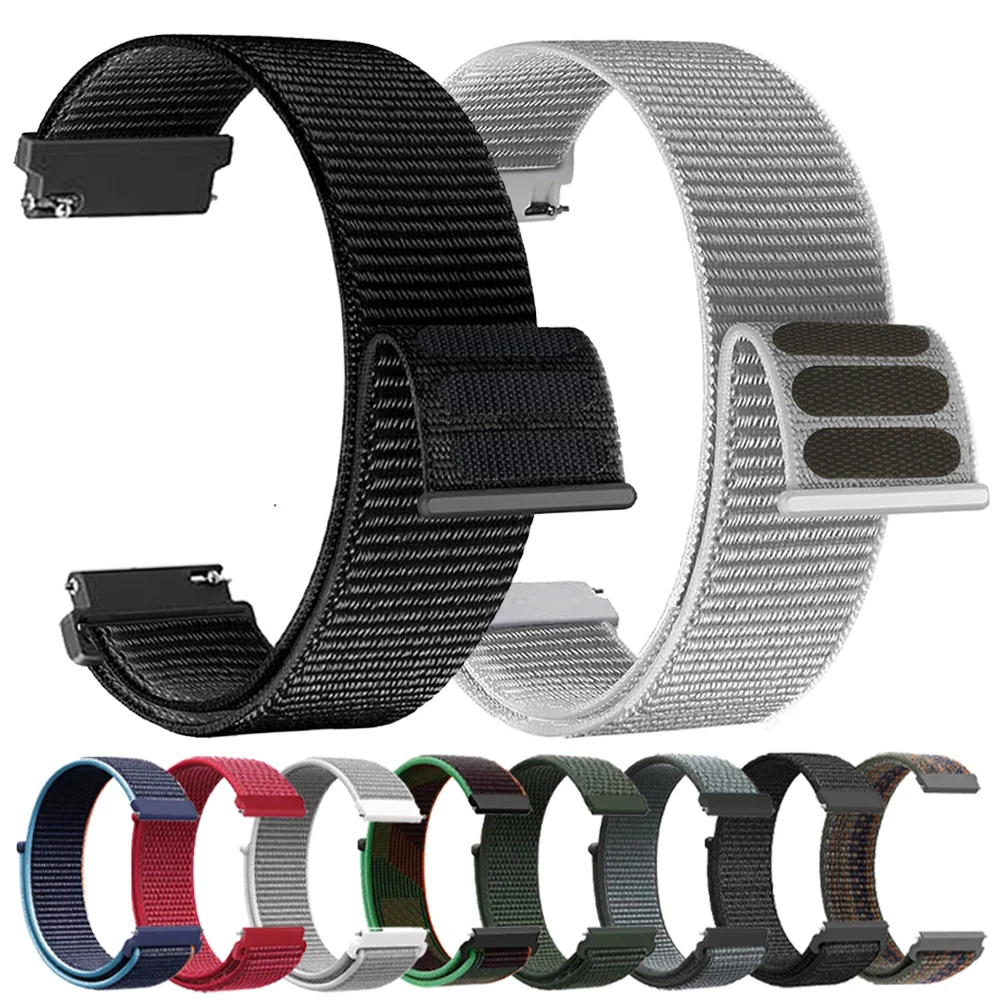 20 22mmクイックアジャスタブルストラップ Garmin Venu 4 45mm用 ナイロンループウォッチバンド Venu 3 Sq2 Forerunner 570 265 255 Vivoactive 6 5対応