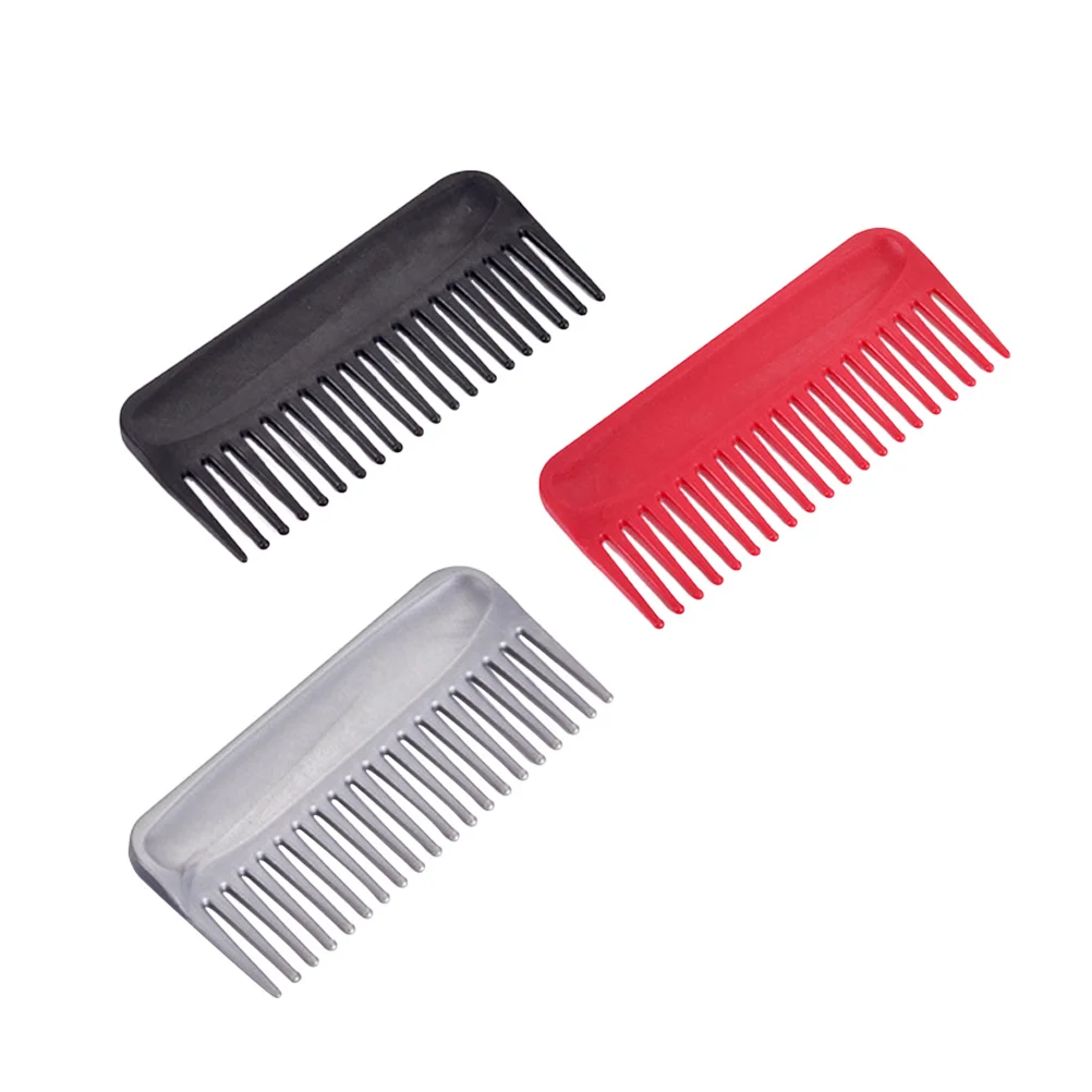 3 قطع من أمشاط بلاستيكية خفيفة الوزن ذات أسنان واسعة للاستخدام المنزلي في الصالونات، مشط شعر مستقيم مجعد لفك تشابك الشعر من البلاستيك #2