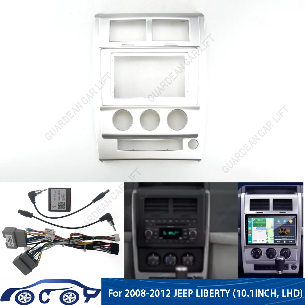 

10.1 Inch Car Radio Fascias For 2008-2012 JEEP LIBERTY LHD Android Stereo Frame 2 Din Head Unit Panel With cable canbus decoding