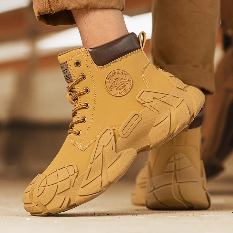 

Men Casual High Top Sneakers Platform Skateboard Shoes Slip On Ankle Boots Outdoor Comfortable Fashion Vulcanized Sneakers 39-44