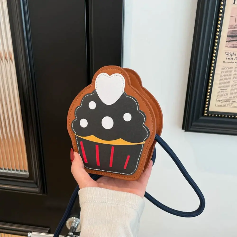 Fashionable Cute Cupcake Shape Crossbody Bag Cake Mini Cartoon Shoulder Bag Creative Handbag Small Messenger Bag Outdoor