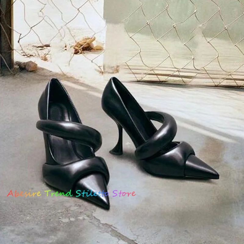 Pointy Cat Heel Pumps Women Summer New Sexy Upper Winding Designer Brand Strange Heel Elegent Trendy Ladies Party Dress Shoes view 4