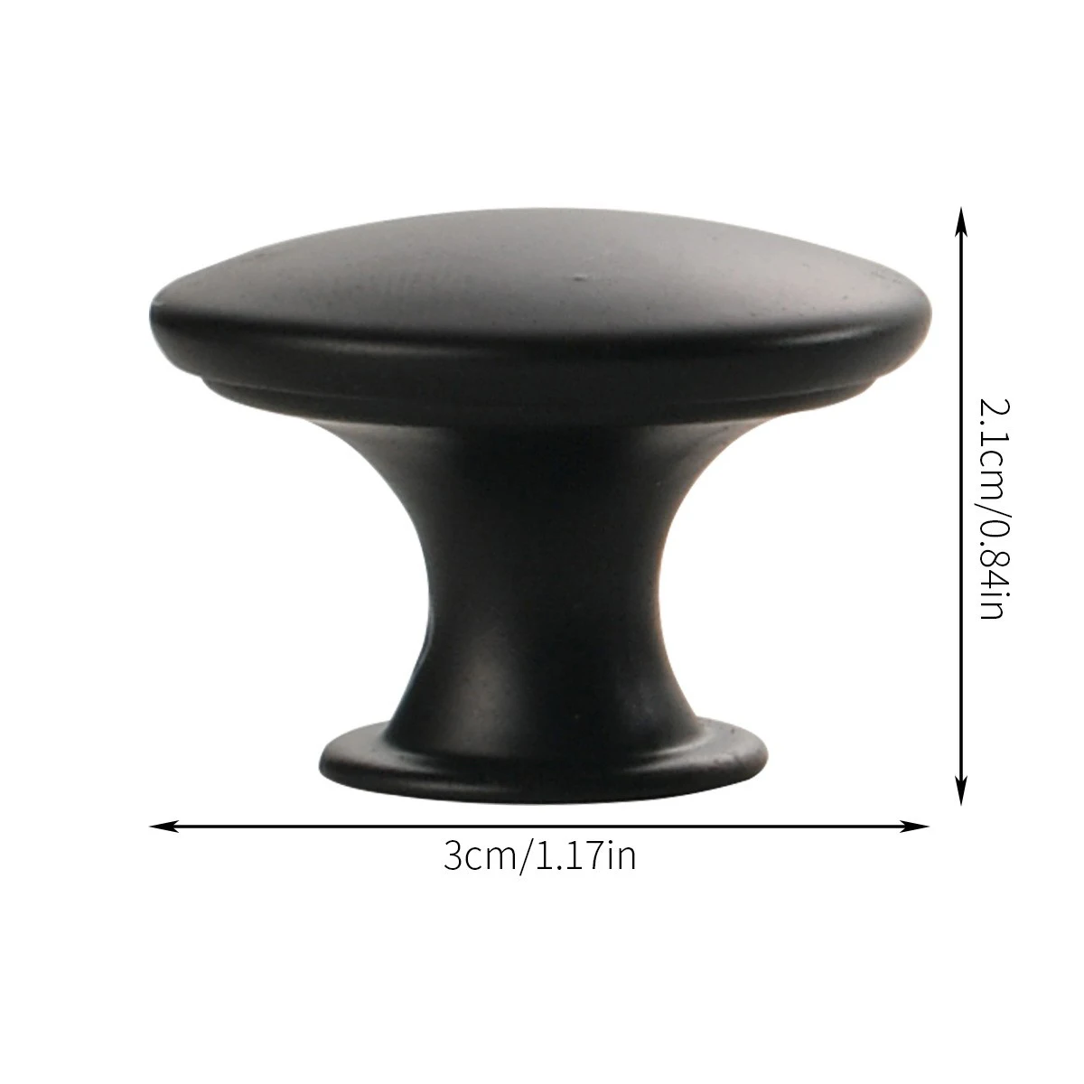 Simple Matte Black Single-Hole Single-Grain Small Handle Cabinet Door Handle Round Flat Head Hollow Small Handle.