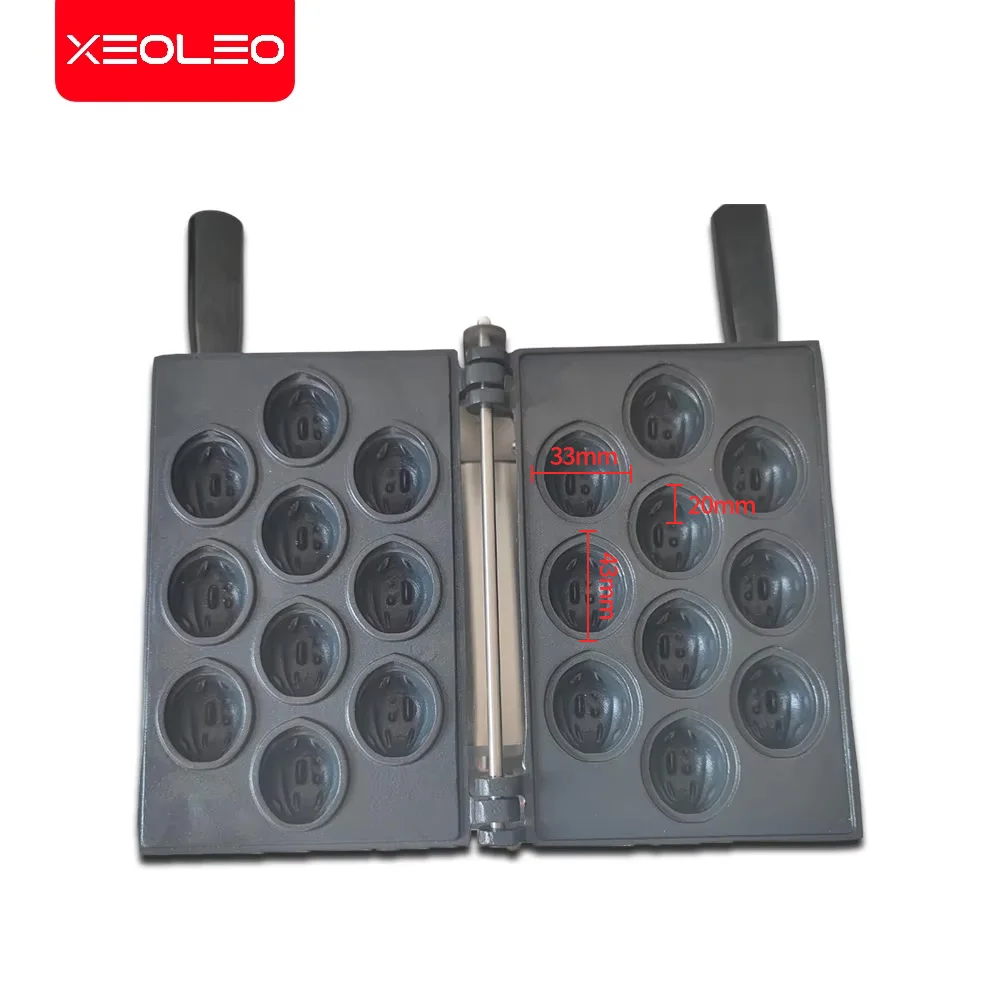 XEOLEO-Máquina Elétrica De Waffles, Ferro Antiaderente, Forma De Noz, Equipamento De Lanche De Cozinha, 10 Furos, 1400W