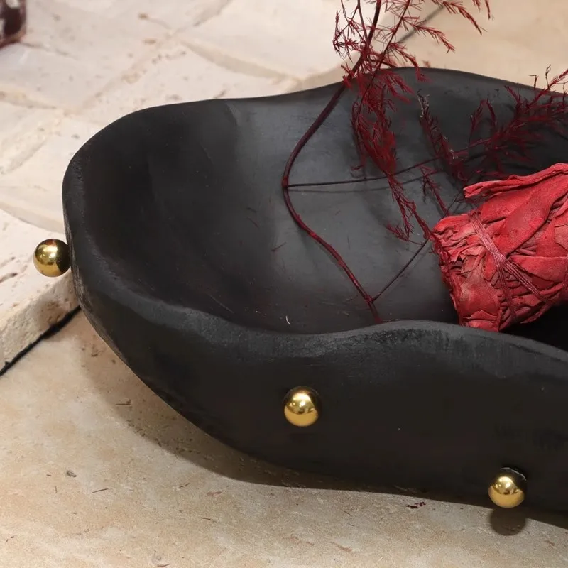 Assiette de fruits à vent de sable wabi médiéval, décoration douce pour la maison, bijoux, plateau de perles dorées