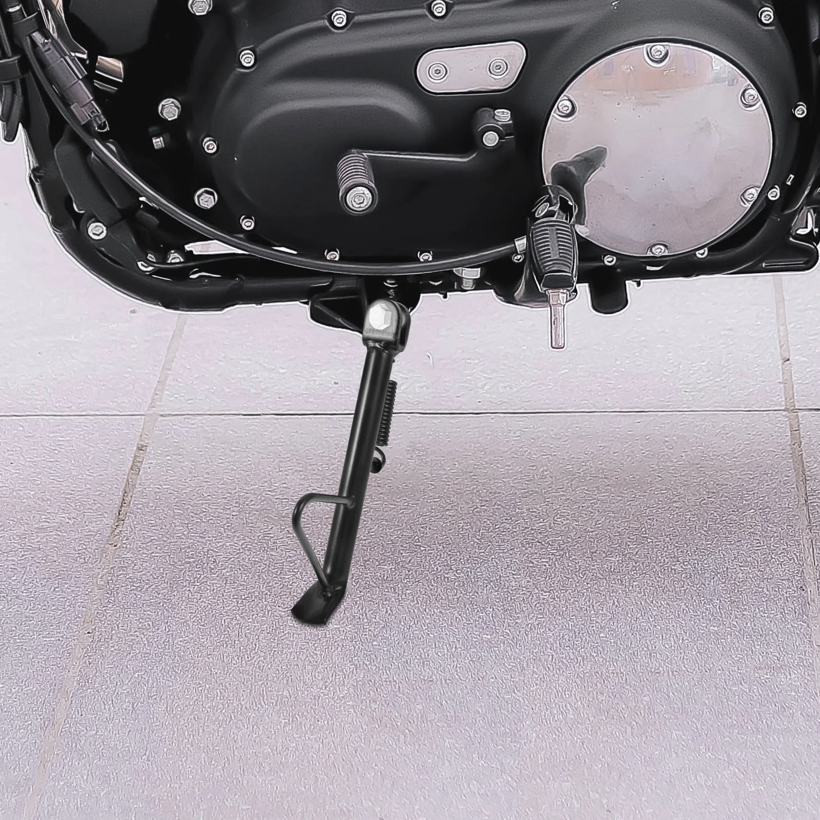 

Motorcycle Kickst 19cm Side St Scooter Parts Spring Screw Single Foot Bracket Sturdy Material Practical Use Stable Parking Grass