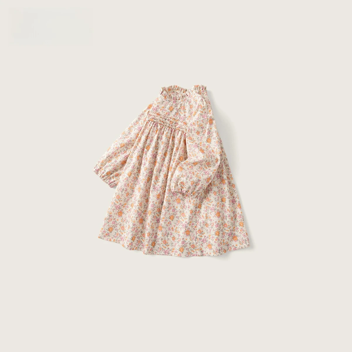 Girls' Long Sleeved Floral Dress 2026 Autumn New Countryside Mushroom Lace Children's Dress