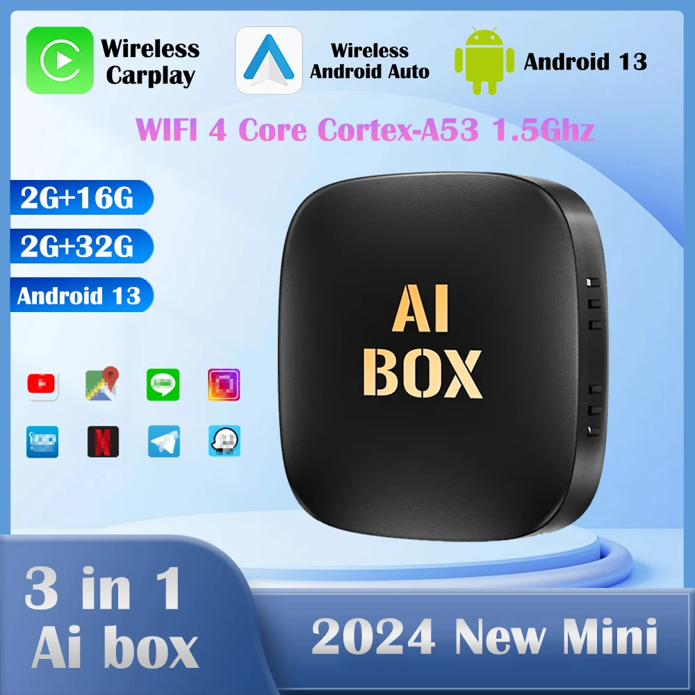 Car AI BOX for apple carplay  android Auto multimedia  smart box  carlinkit 4.0  for Toyota for youtube premium account