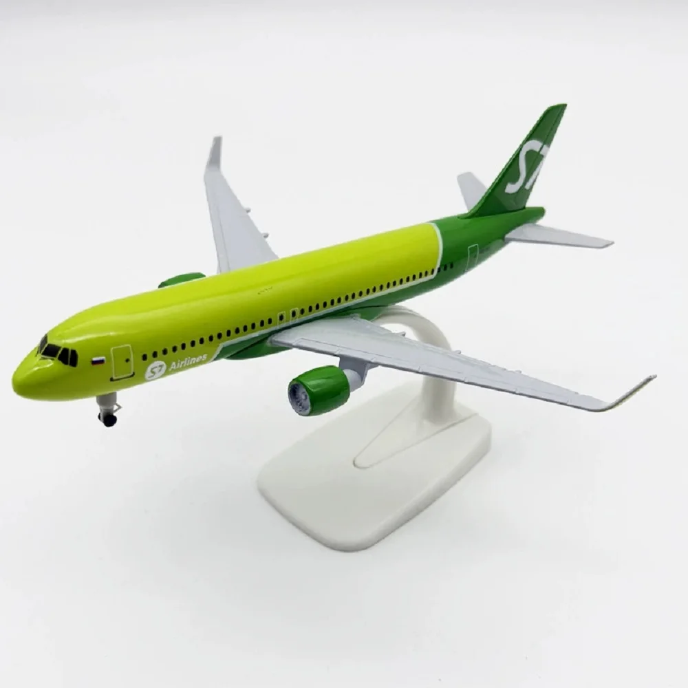 1:300 Scale Aircraft Russia Siberia S7 A320 20cm Metal Diecast Airplane Model Collected Gift By Aviation with Stand & Wheel