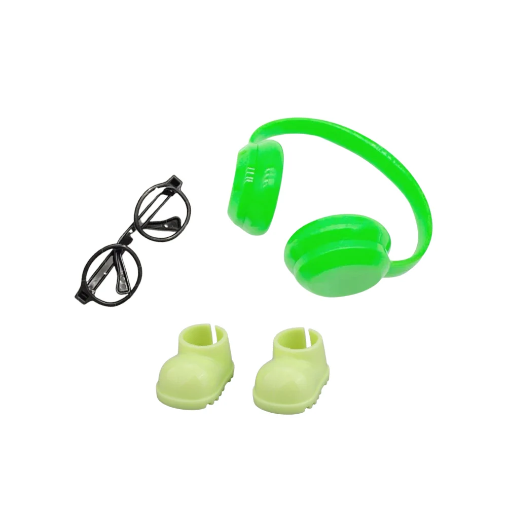 Mini bambola auricolari occhiali scarpe set per Labubu accessori moda giocattoli per bambini