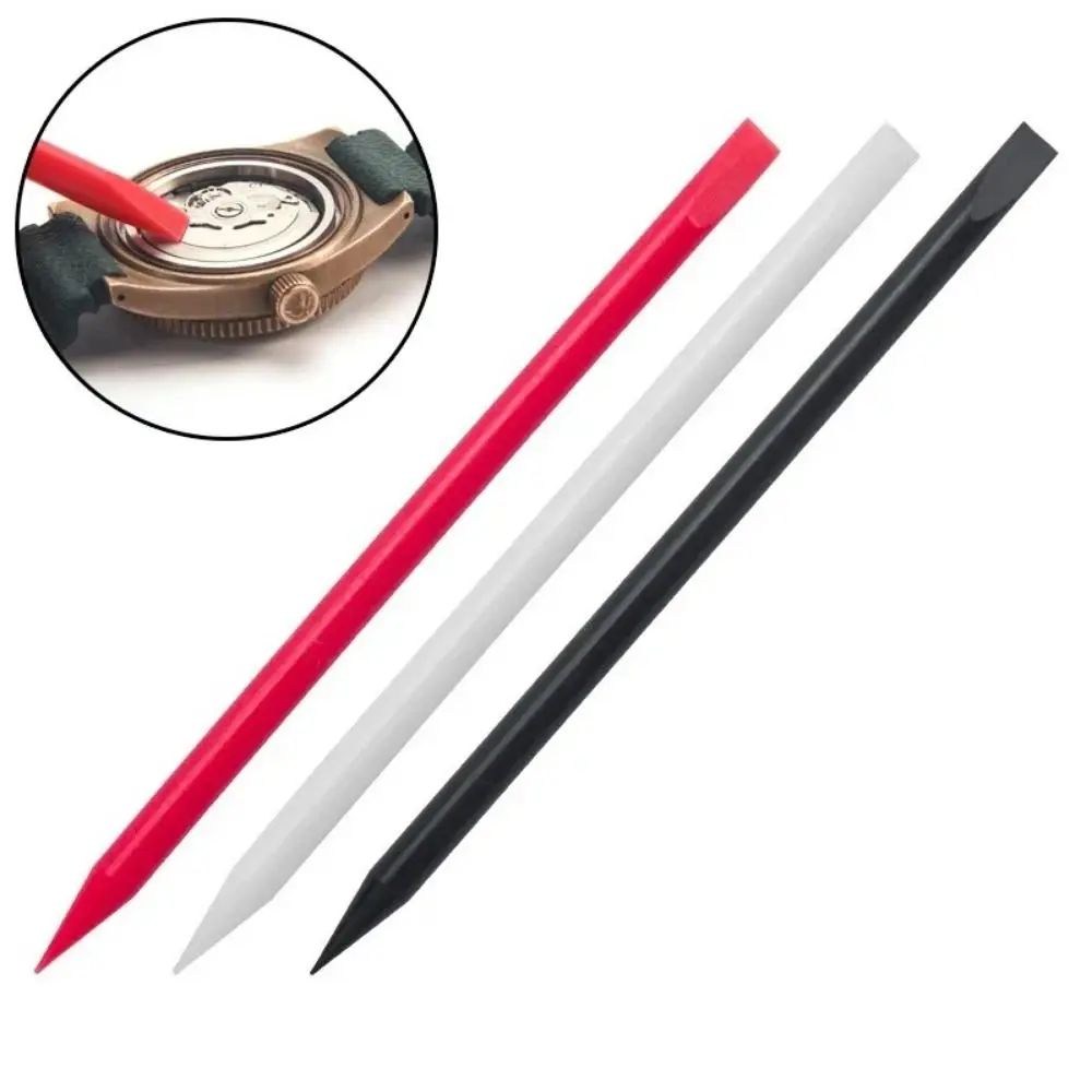 Penna per la pulizia del quadrante dell'orologio in plastica Rimozione della polvere Bastone per la pulizia dell'orologio professionale Pulizia del movimento Strumento di riparazione dell'orologio a doppia testa