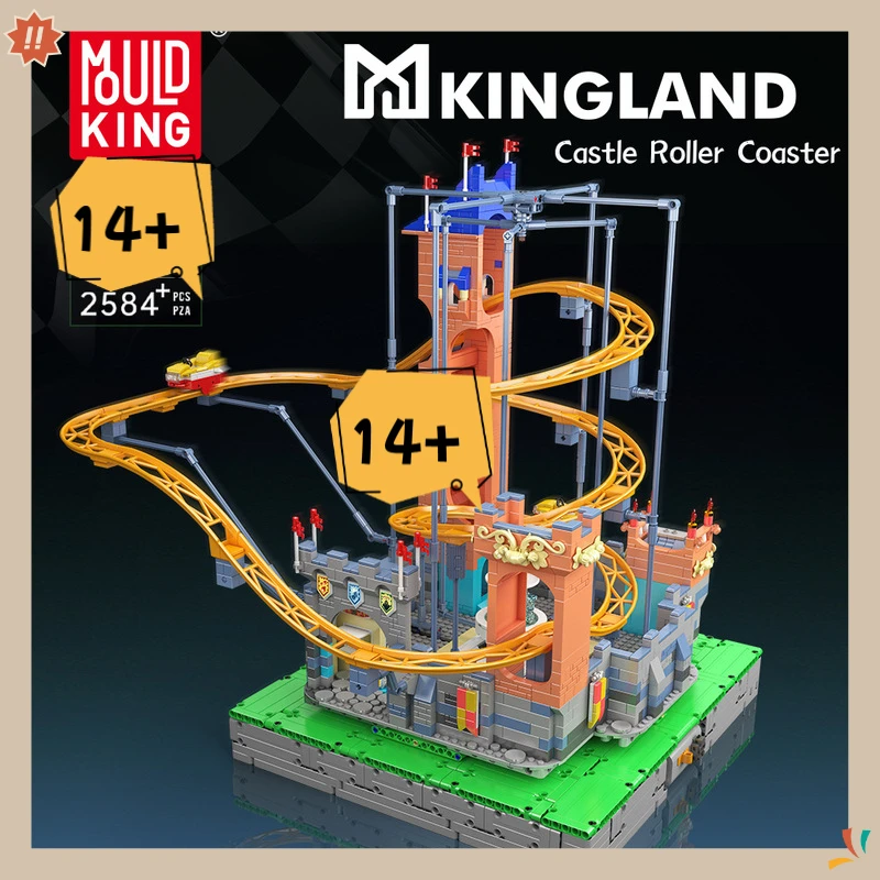 MOULDKING Castle Roller Coaster Electric Remote Control Building Blocks Amusement Park Series Educational Toys Kid Gifts 11023