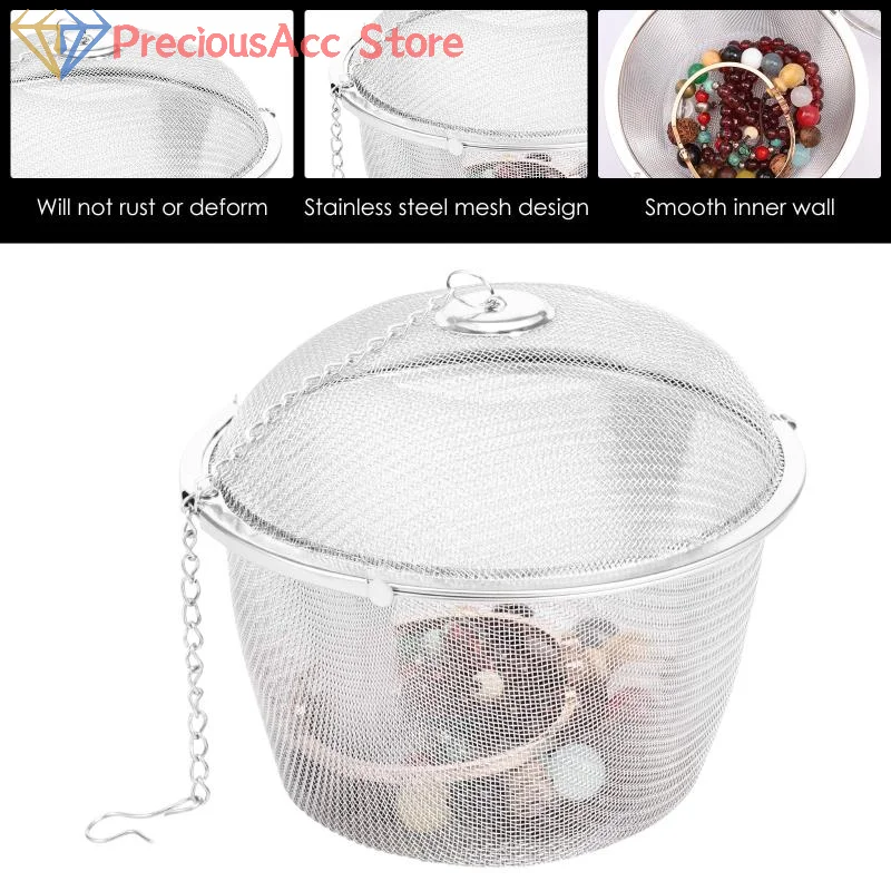 Jewelry Cleaner Basket With Lock And Hook Stainless Steel Jewelry Steam Cleaner Solution For Ultrasonic Machine