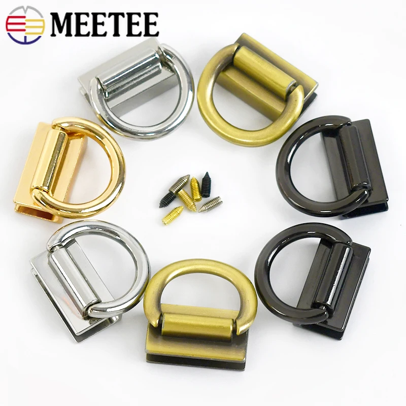 2/4/10Pcs 11/22mm D Ring Metal Bag Strap Buckles Side Clip Buckle Clasp Handbag Chain Connector Hangers DIY Hardware Accessories