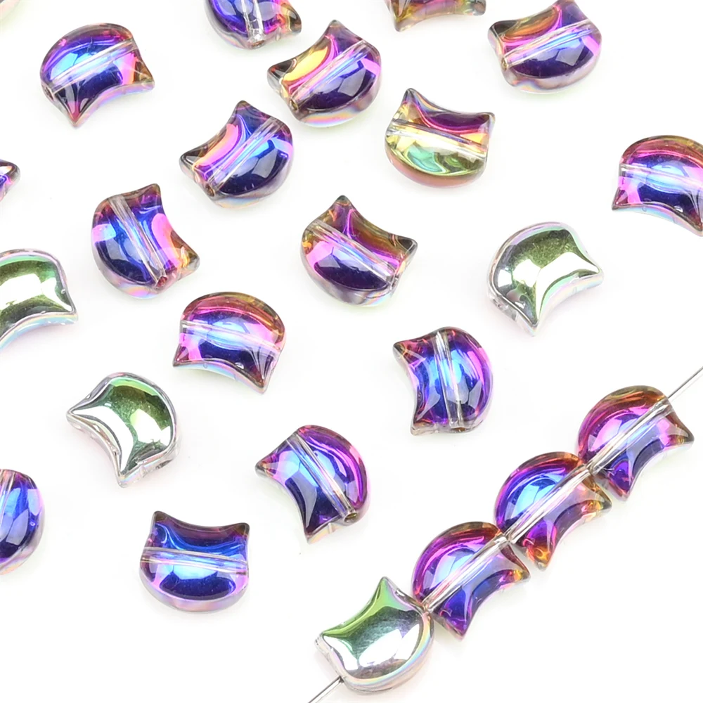 30Pcs 10MM Cat Head Glass Beads Cute Crystal Blue Beads for Jwelry Making Findings DIY Bracelets Necklace Earring Accessories
