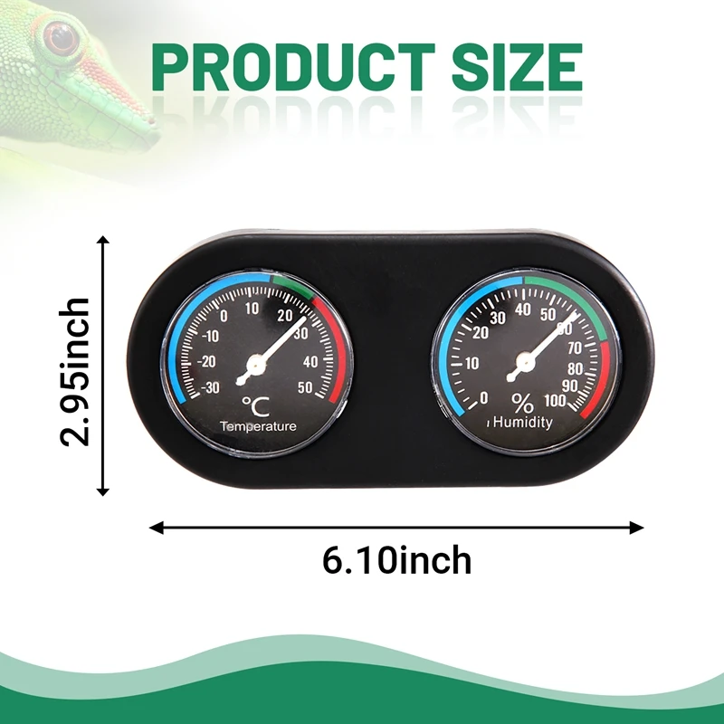 Reptile Tank Thermometer Hygrometer Temperature Humidity Monitor For Vivarium Terrarium