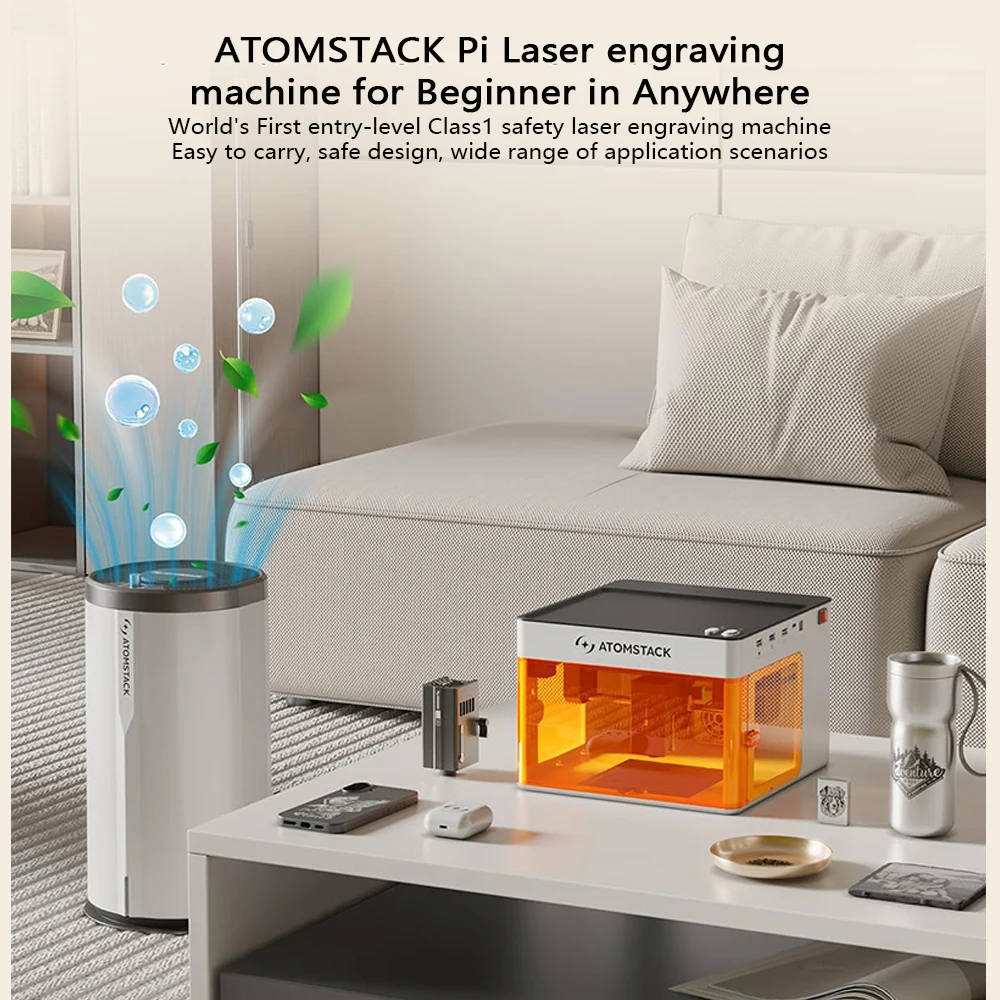 ATOMSTACK Macchina per incisione laser CNC Taglierina e incisore laser con controllo app altamente accurato per lavori in legno, metallo, pelle, targhette per cani