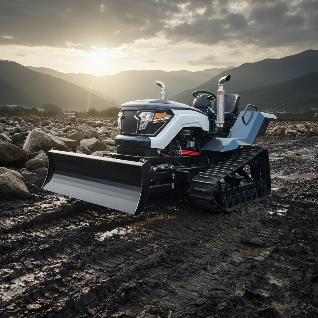 Customize Crawler Tractor With Rotary Tiller Ditching Backfill Attachment For Farm