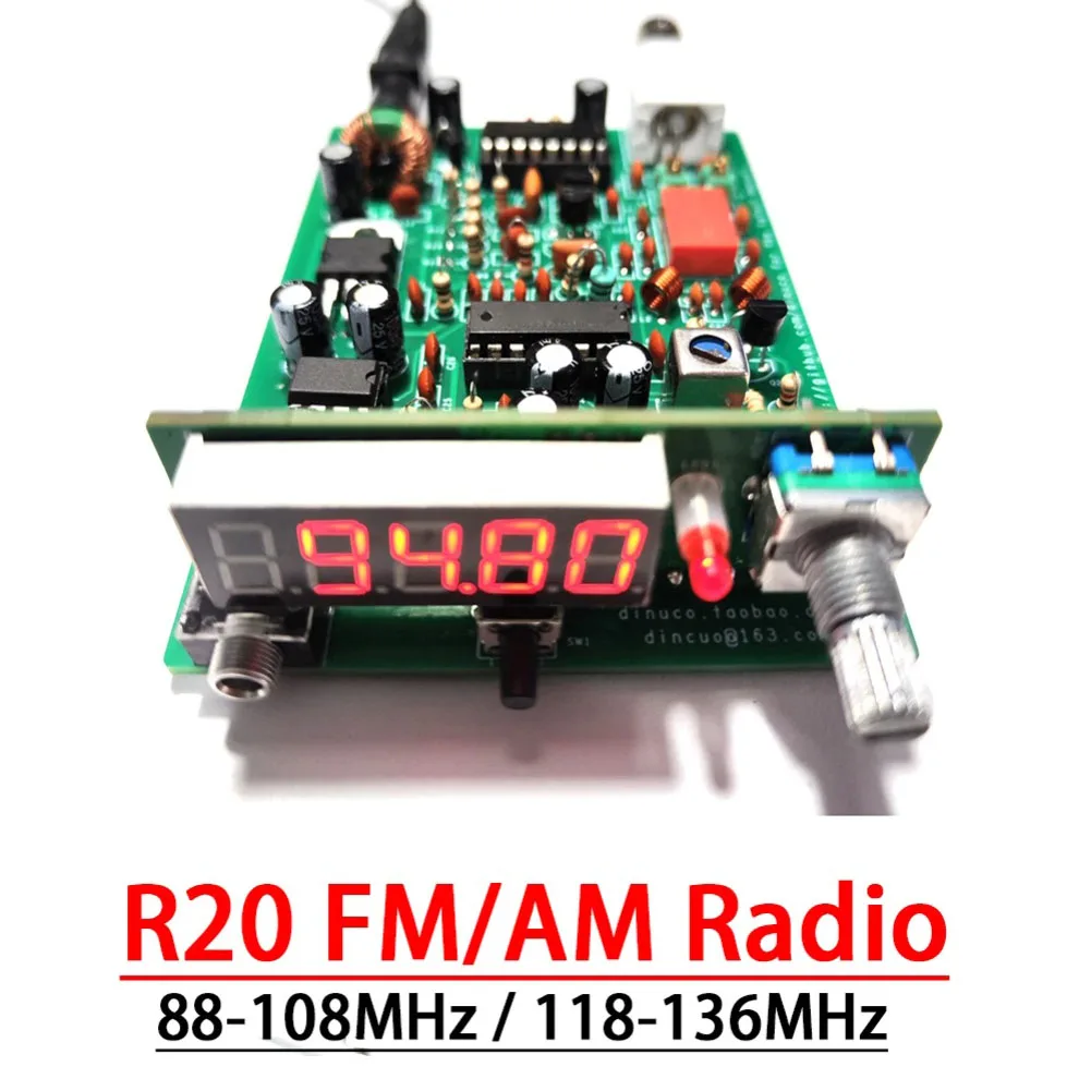 DIY for Radio Set R20 For Radio Enthusiasts AM 118-136MHz Superheterodyne Design PLL Local Oscillator ABS Material