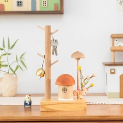 Wood Mushroom Key Organizer Jewelry Storage Hanging Shelf Entryway Organizer Home Desktop Decorative Shelf Birthday Gift