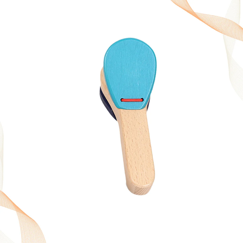 Castanholas de madeira alça longa mão clappers para crianças instrumentos de percussão leve instrumento musical para crianças