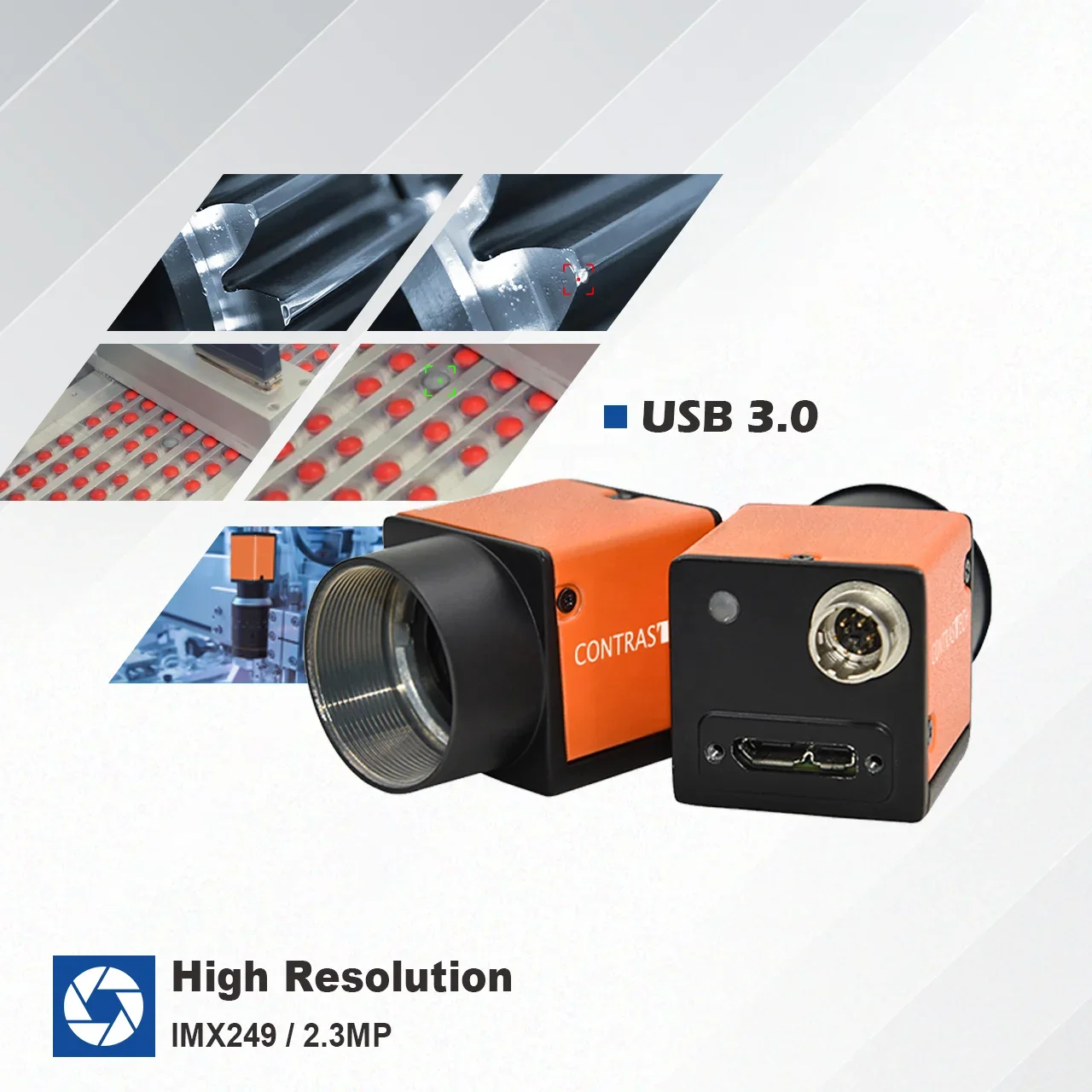 

USB3.0 2.3MP Machine Vision Camera with 160 fps IMX174 Global Shutter CMOS Imaging Sensor for Inspection