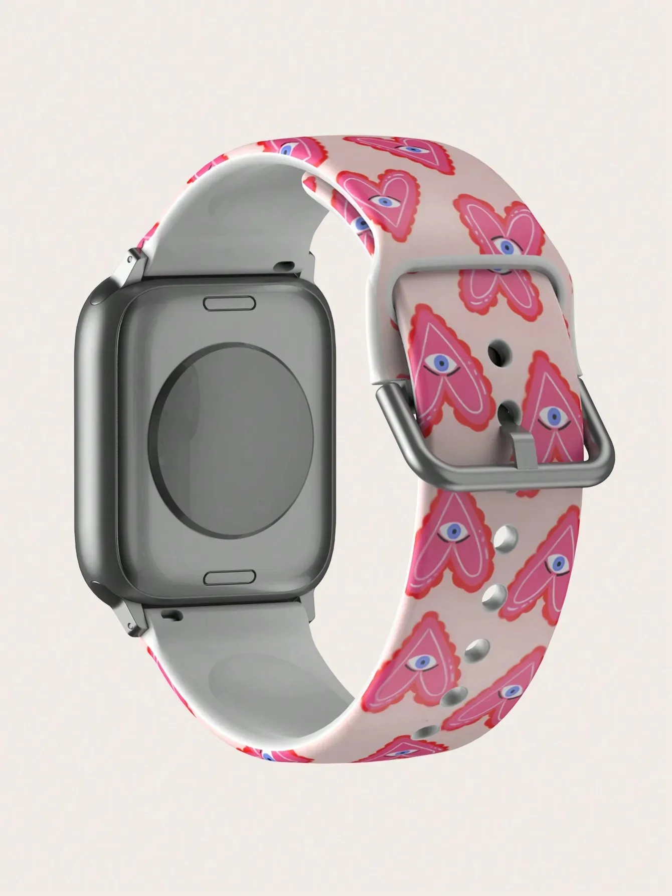 

Pink Heart Eyes For Apple Watch Band 42mm 41mm 40mm 44mm 45-38mm Fun Cute Bracelet iwatch Series 8 7 SE 3-6 9 10 11 Ultra 3 49mm