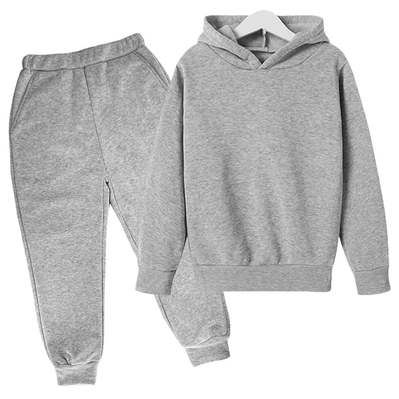 Kids Hoodie Sets Autumn Hooded Sweatshirt+Pants 2Pcs Suits Boys Girl Casual Sportswear Tracksuits Outfits Children Clothes 3-12Y