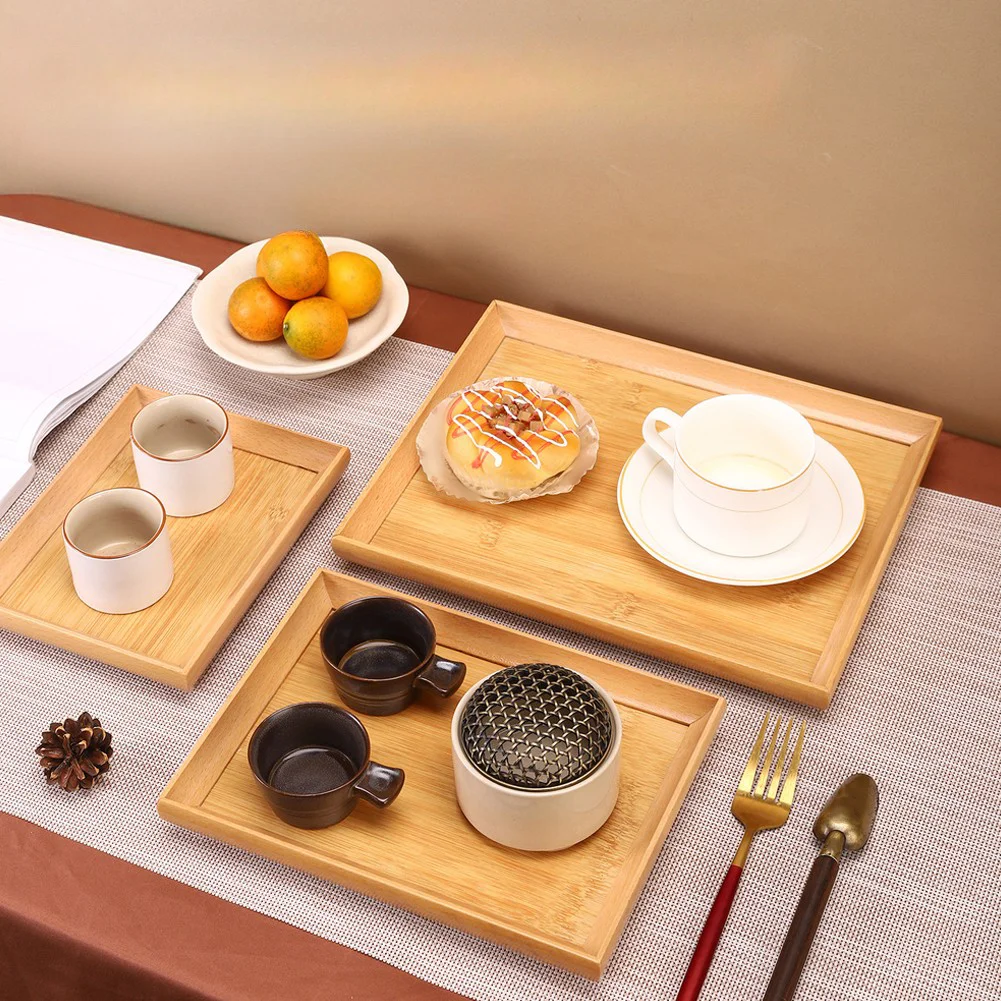 Wooden Serving Tray - Versatile & Easy To Clean For Every Occasion Tea Tray With Drainage Easy To Clean Household Storage Tray